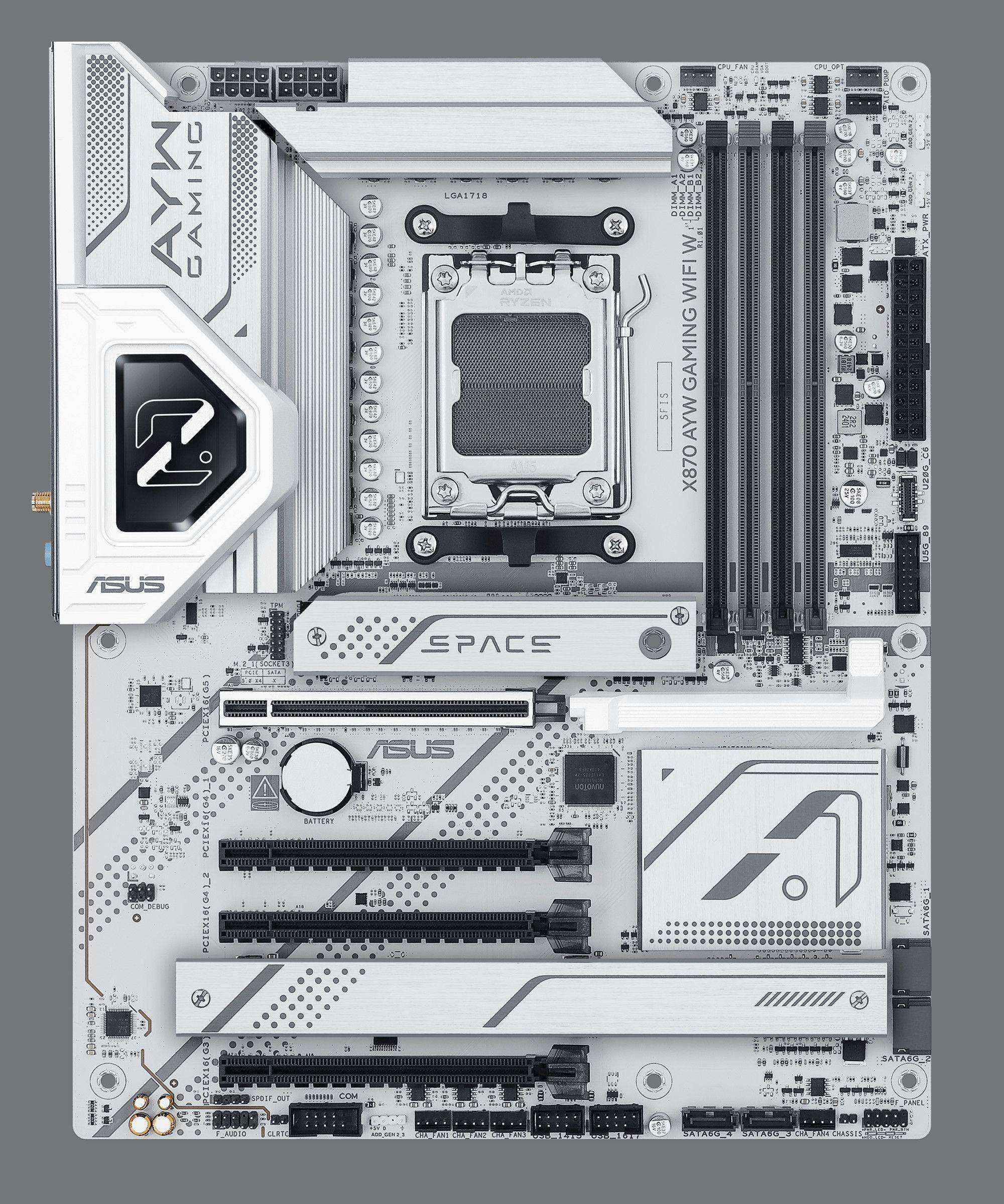 華碩x870 AYW GAMING WIFI W主板震撼上市 太空白設(shè)計(jì)，2099元打造極速新體驗(yàn)